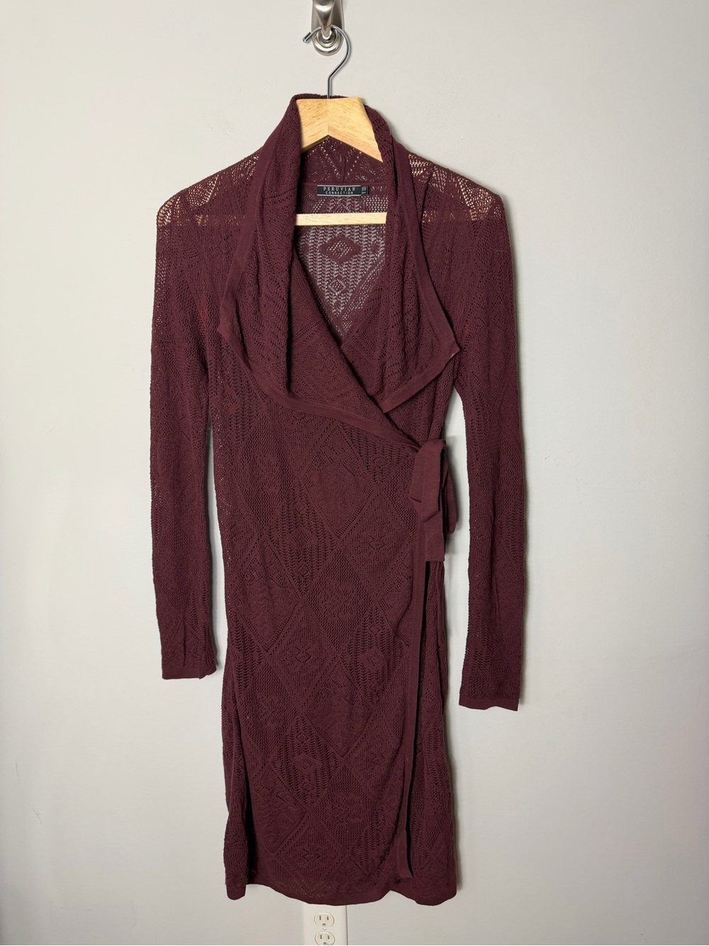 Peruvian Cotton Bamboo Lace Duster Wrap Cardigan Sweater Long Size XS ♥️